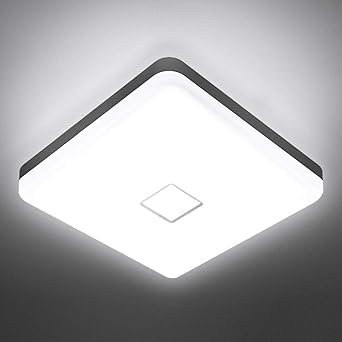 Nowes Led Ceiling Lights 5000k 24w 2100lm 10in Square Flush Mount Ceiling Light Fixture Cri 90 Ip54 Waterproof Ceiling Lamp For Bathroom Living Room Bedroom Kitchen Hallway Daylight White Amazon Co Uk Lighting