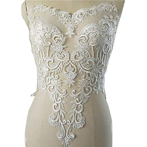Bene Omnia Bodice Lace Applique Embroidery Floral Sequin Lace Appliques Patches Sewing Craft Projects