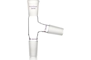 BorinGlass 75 Degree Bent Distillation Adapter, Borosilicate Glass Distillation Glass Laboratory Adapter with 24/40 Inner Joi