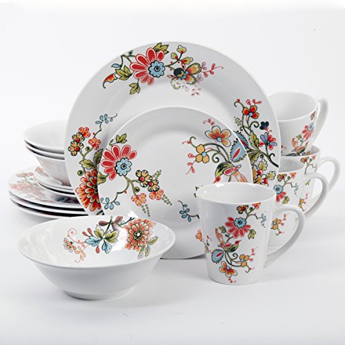 Gibson 16 Piece Doraville Floral Dinnerware Set, Multicolor