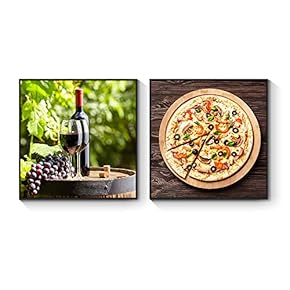 Framed Canvas Wall Art for Living Room, Bedroom Tasty Food Canvas Prints for Home Decoration Ready to Hanging - 16"x16"x2 Panels