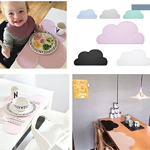 VT BigHome Nordic Style Clouds Silicone Table Mats Waterproof Mobile Platemat for Baby Toddle Feeding Non-Slip Home Kitchen Tableware Pad - Thumbnail 3