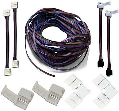 Lights Accessories, A Set- LED Strips Connectors Full Kits Strip to Strip Jumper L-Shape Corner Connector RGB Extension Cable Gapless Connector Strip to Control Box Bulb Accessories