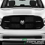 Topline Autopart Glossy Black Mesh Front Hood Bumper Grill Grille ABS For 13-17 Ram 1500