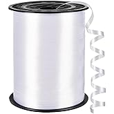LACNNY White Ribbon,500 Yard Curling Ribbons for Crafts, Balloon String, 3/16" Ribbon for Gift Wrapping, Florist Flower White (1 Roll)
