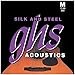 GHS Strings 350 Silk And Steel, Silver-Plated Copper Acoustic Guitar Strings, Medium (11-48)