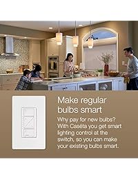 Juego básico de interruptor Lutron P BDG PKG2W A inteligente con regulador de intensidad de iluminación (2 unidades). Funciona con  Alexa