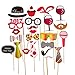 2017 23pcs New Year's Eve Party Photo Booth Props Party Accessories Glass Cap Moustache Lips with Stick, No Diy, Christmas Gifts, Photo Masks / Christmas Party Decoration Favors