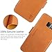 Galaxy S6 Edge Plus Case, SHIELDON Genuine Wallet Leather Phone Case [Card Slot] [Flip] [Wallet] Slim Carry-all Case - for Samsung Galaxy S6 Edge Plus Devices - Brown