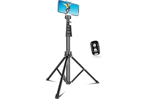 SENSYNE 62" Phone Tripod & Selfie Stick, Extendable Cell Phone Tripod Stand with Wireless Remote and Phone Holder, Compatible