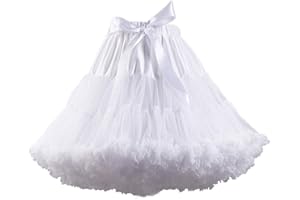 XINCHANGSHANGMAO Women's Elastic Waist Chiffon Petticoat Puffy Tutu Tulle Skirt Princess Ballet Dance Pettiskirts Underskirt
