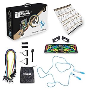Starke-fitness-Exercise-Resistance-Bands-Set-with-Push-Up-Board-Jump-Rope-Strength-Training-Adjustable-Gym-Equipment-For-Home-3-in-1-Adult-Fitness-Portable-Workout-Fitness-Accessories Starke fitness - Push Up Board With Resistance Bands Set - Jump Rope - Strength Training Equipment - 3 in 1 Adult…