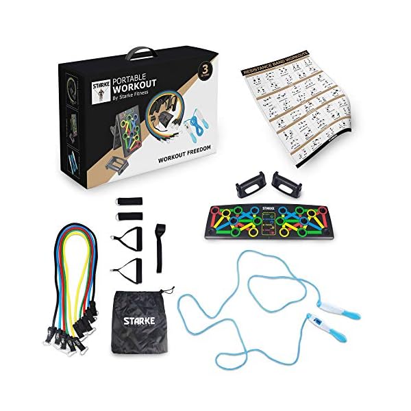 Starke-fitness-Exercise-Resistance-Bands-Set-with-Push-Up-Board-Jump-Rope-Strength-Training-Adjustable-Gym-Equipment-For-Home-3-in-1-Adult-Fitness-Portable-Workout-Fitness-Accessories Starke fitness - Push Up Board With Resistance Bands Set - Jump Rope - Strength Training Equipment - 3 in 1 Adult…