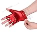 JISEN Women's Sexy Wet Look Lace Heart Insert Fingerless Lame Gloves 5.5