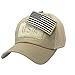 USA American Flag Patch Tactical Hat Mesh Back Adjustable Baseball Cap Beige Khaki