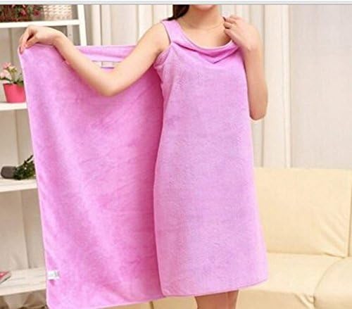 Multi Sexy Women Lady Travel Body Wrap Absorbent Microfiber Shower Bath Drying Terry Towel Spa Bikini Cover Up Beach Skirt Dress (Purple)
