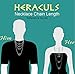 Heraculs Stainless Steel Necklace, 3.5MM Mens Womens Curb Link Chain 3Pcs Set Gold Silve Black 16-30 Inch