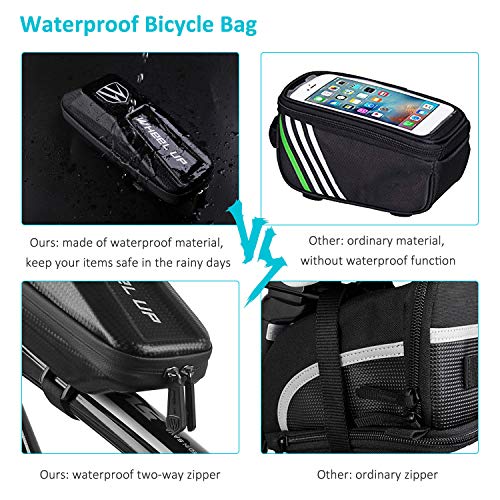 image for FlexDin Bike Frame Bag Waterproof Bicycle Top Tube Bag EVA Shell Shock