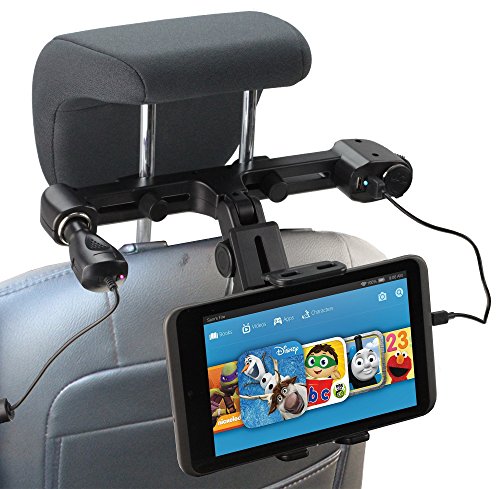 NavitechUSB port 4.2A headrest mount with integrated car Car Charger for the DVDP090t CYCLEROBOT 9.8 Inch LCD Screen Portable DVD CD Player