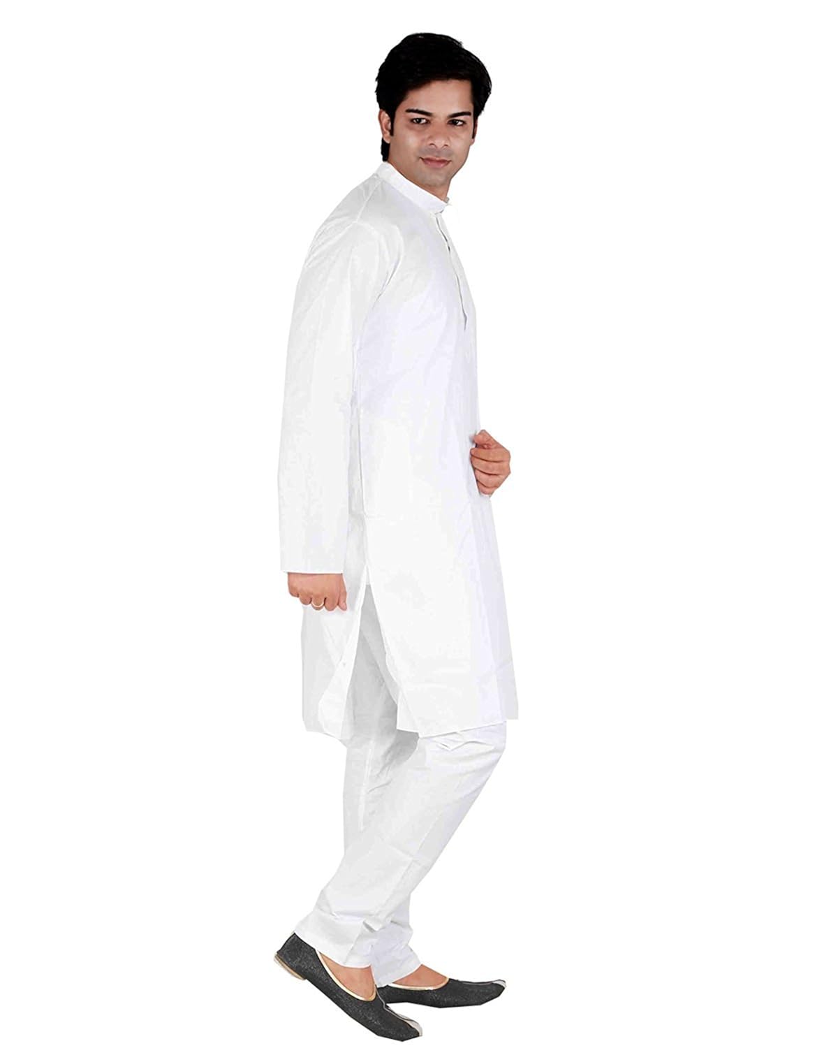 decore men's white cotton kurta pyjama set