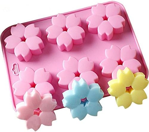 ZJCilected 6-Cavity Cherry Blossoms Snowflake Silicone Mould Ttay Handmade Soap Mold Cake Biscuit Chocolate Mold Chritmas Party Favors