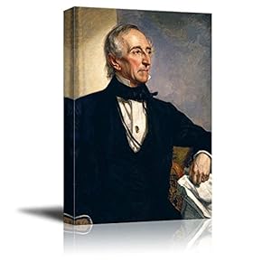 Portrait of John Tyler by George Peter Alexander Healy (10th President of The United States) - American Presidents Series - Canvas Wall Art Gallery Wrap Ready to Hang - 12x18 inches