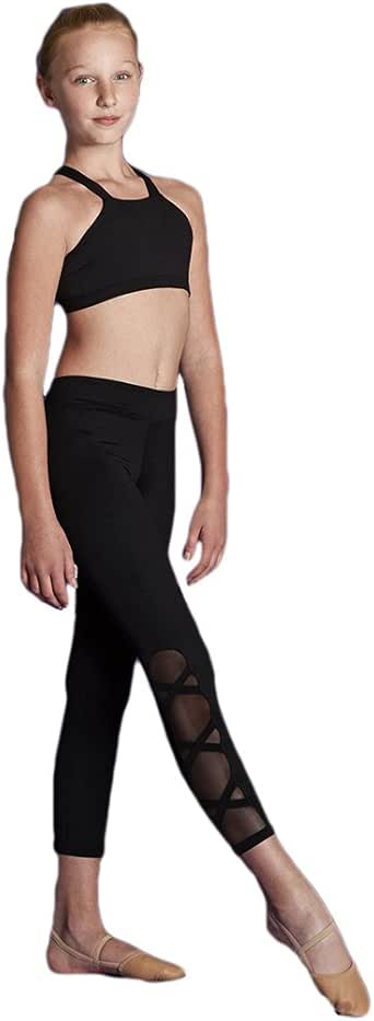 Amazon.com: Bloch Kids Girl's X Ribbon Side Detail 7/8 Leggings (Little Kids/Big Kids) Black 16 