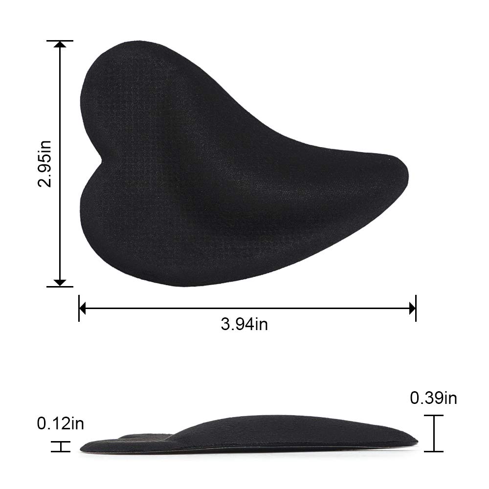 Skyfoot\'s Arch Support Shoe Inserts Plantar Fasciitis, Soft Gel Insoles for Flat Feet, Relieve Pressure from Pain for Men and Women 2 Pairs (Black)