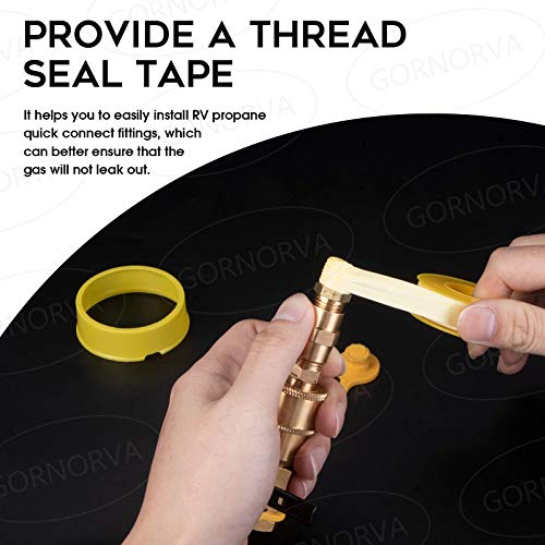GORNORVA 5PCS 1/4" RV Propane Quick Connecting Fittings with Teflon