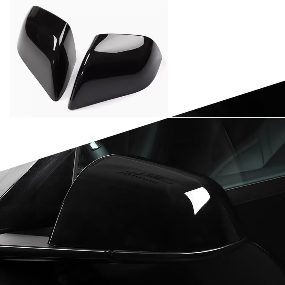 Photo 1 of StarYtbl 2Pcs ABS Mirror Caps Guard Tesla Model 3 Rearview Cover, Compatible with Latest Model 3 2021 2022 2023 2024 2025 Refresh Highland Rear Side Mirror Cover(Bright Black, Model 3)