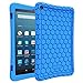 Fintie Silicone Case for Amazon Fire HD 8 (Previous Generation - 6th) 2016 Release - [Honey Comb Series] [Kids Friendly] Light Weight [Anti Slip] Shock Proof Silicone Protective Cover, Blue