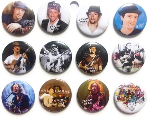 JASON MRAZ Elektra Atlantic Awesome Quality Lot 12 New Pins Button Badge 1.25"