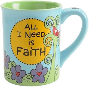 Enesco Meshugah Keramikkelch Von Lorrie Veasey – 21,6 Cm, Witziges Judaica-Geschenk Mit Bunten Motiven