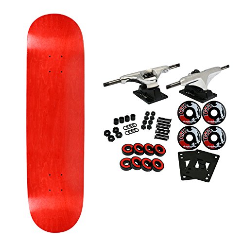 MooseComplete Skateboard Stain Red 8.5" with Silver Trucks and Black Wheels