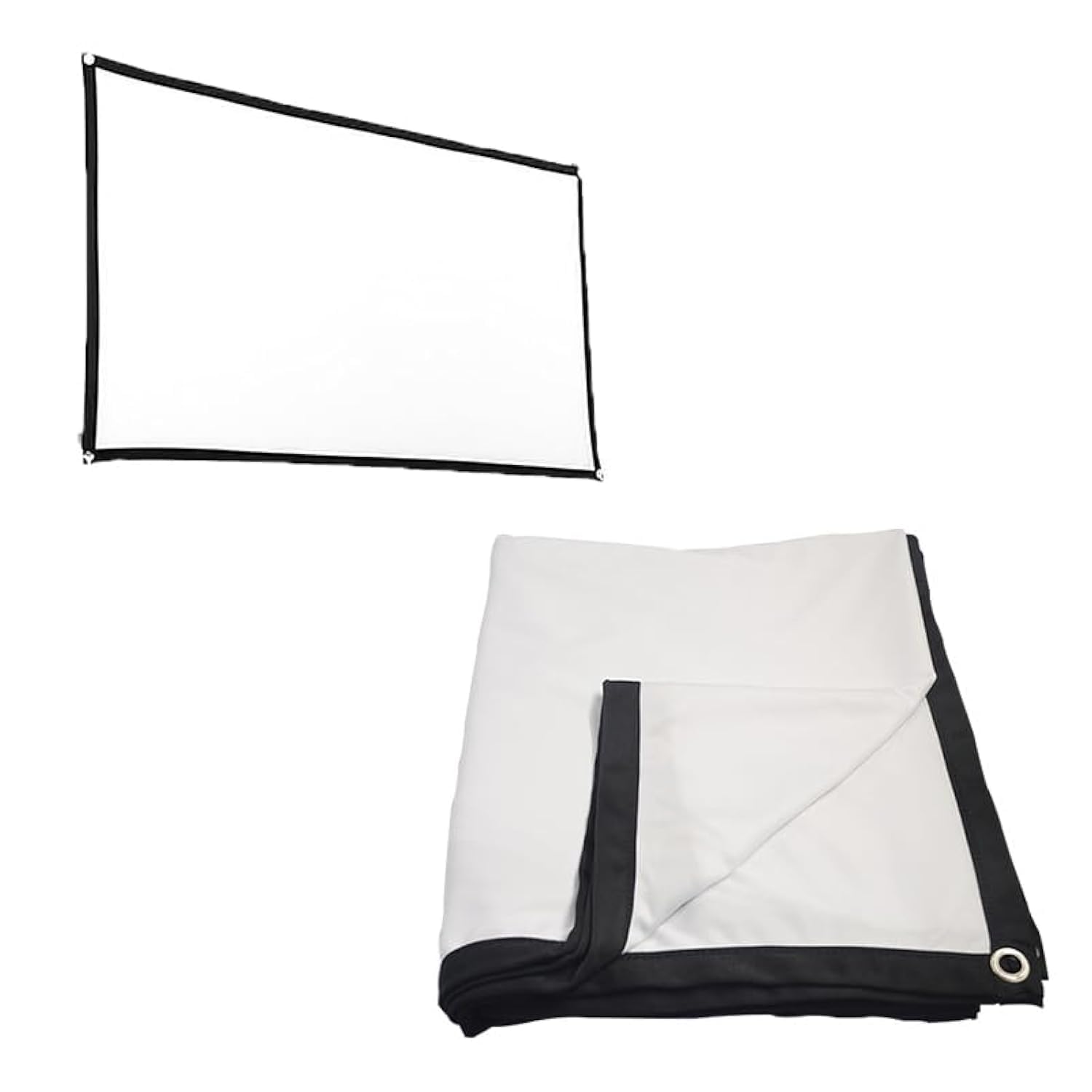 zalati Projector Screen Portable Indoor/Outdoor Movie Theater screen 16/9 polyester white soft screen For outdoor camping Collapsible High Contrast Hanging Hole Grommets - 51inch