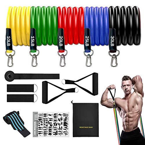Workout Bands Metal Resistance Band Handles ANDSTON 11Pcs