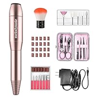 Electric Nail Drill Set, MelodySusie 11 in 1 Portable Professional Manicure Pedicure Acrylic Nail Kit with 20 PCS Nail Sand Bands for Acrylics Gel Nails