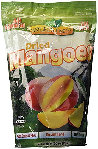 Nature's Finest All Natural Unsulfured Dried Mangoes - 30 oz (2 Pack)