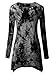 DJT Women's All Over Tie Dye Long Sleeve Asymmetrical Hem Tunic Medium Black