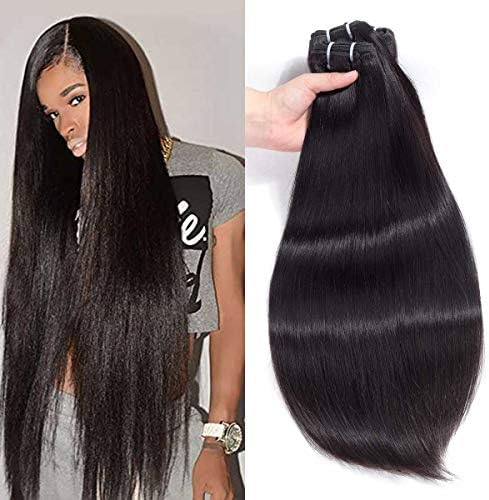 Brazilian Straight Virgin Hair Weave 1 Bundles 9A Grade 100% Unprocessed Brazilian Hair Bundles Straight Human Hair Extensions Natural Color 100g By Hensucess Hair (16", Straight Hair)