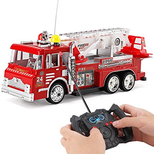 10" R/C Rescue Fire Engine Truck Remote Control Kids Toy with Extending