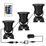 AomeTech Set of 3 Remote Control 36 LED RGB Underwater led lights Submersible Lamp Multi color Spotlight Decoration for Aquarium, Fish tank, Swimming Pool, Garden, Pond, Fountain