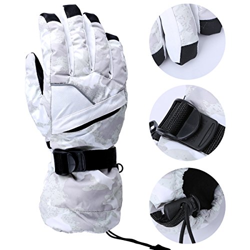 Snow Gloves Outdoor Ski Gloves Unisex Mittens Winter Thick Work Gloves Waterproof Insulated Gauntlet for Cycling, Working, Skiing, Snowboarding, Sledding, Shoveling and Snowballs (Camo)