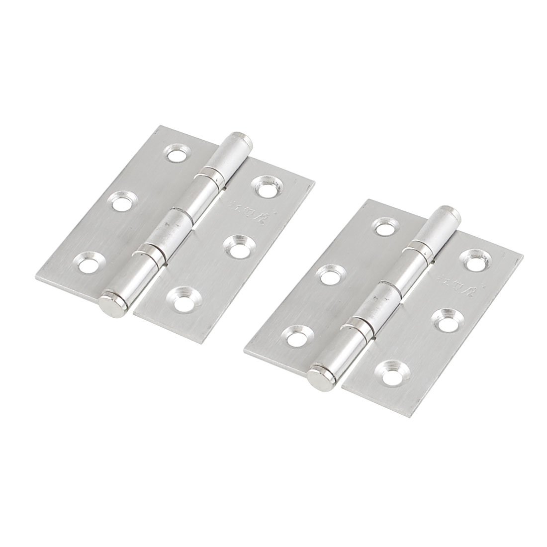 uxcell 2 Pcs Home Furniture Hardware Door Hinge Satin Nickel 2" Length Silver Tone
