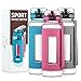 Swig Savvy Sports Water Bottle - with Silicone Sleeve. Fruit Infuser Water Bottle Filter and Leak Free Flip Top, EZ Open with One Click,Tritan Co-Polyester Plastic, 32oz Gray