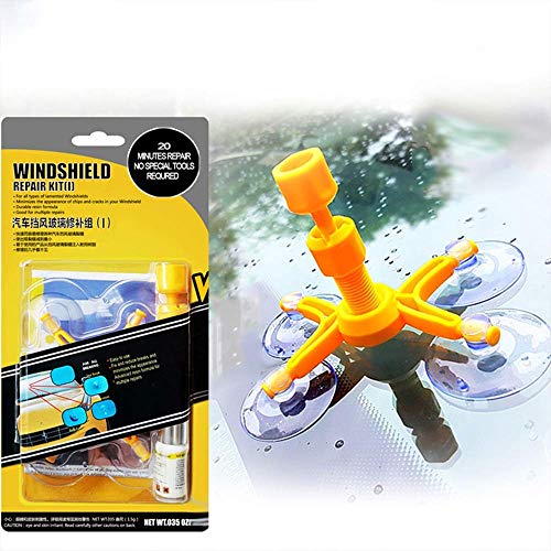 Windshield Repair Kit for Fix Car Cracks Auto Glass Chips, Bulls-Eye, Spider Web, Star-Shaped, Half-Moon Crescents, Quick Fix Windscreen Repair Tool Set Car Auto Windshield Repair Kit