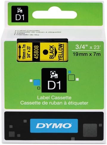 Genuine DYMO 3/4" (18mm) Black on Yellow D1 Label Tape for Electronic Dymo LabelWriter DUO Label Maker