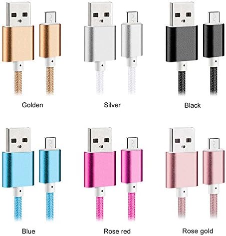 Colorful Nylon Line and Metal Plug Micro USB Cable for iPhone 6 6s Plus 5s iPadmini / Samsung / Sony / Xiaomi / HTC (Rose Gold)