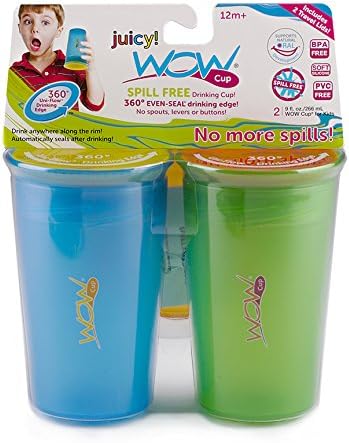 Wow Baby Juicy! Wow Cup Kids, Blue/Green, 2/9oz, 2 Pack
