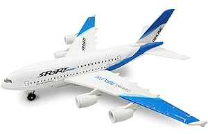 OTONOPI Airplane Toys A380 for Kids Bump and Go Pull Back Airlines Die Cast Metal Airbus Plane Toy with Lights and Sounds Model Airplane Toy for Boys & Girls Christmas Birthday Gift and Collections